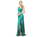 Wholesale Cheap Fitted One Shoulder Stretch Satin Cocktail Dress with a Slit